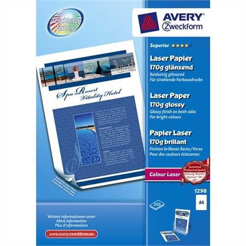 AVERY Zweckform Laserpapier Superior, A4, 170 g/m², weiß, glänzend, beidseitig beschichtet (200 Blat