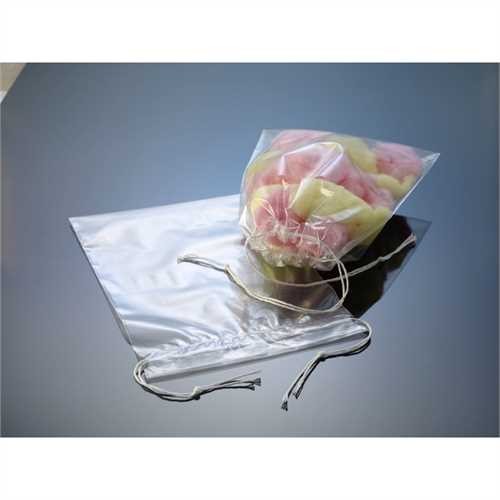 Kordelzugtasche, LDPE, 0,05 mm, 250 x 350 mm, transparent (100 Stück)