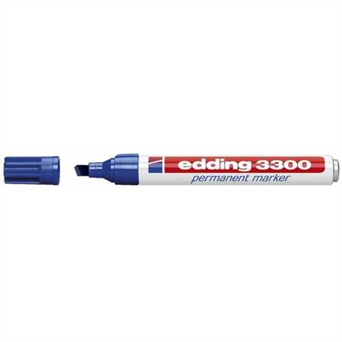 edding Permanentmarker 3300, Keilspitze, 1 - 5 mm, Schreibfarbe: blau