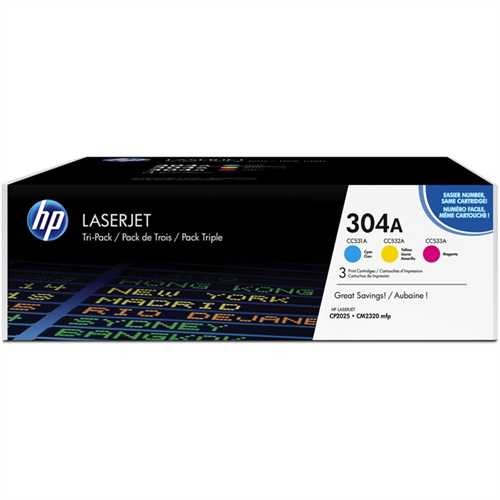 HP Toner, 304A, CF372AM, original, cyan/magenta/gelb, 2.800 Seiten (3 Stück)