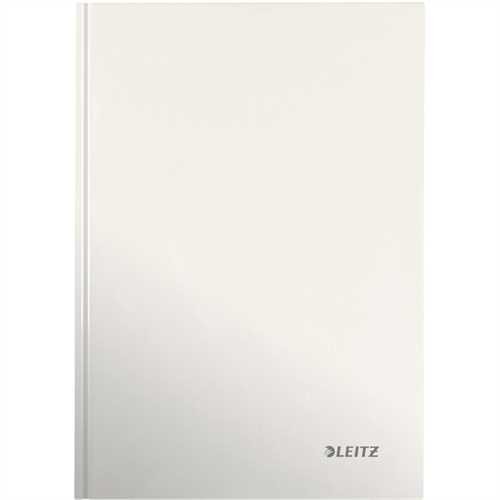 LEITZ Notizbuch WOW, kariert, A4, 90 g/m², Einbandfarbe: perlweiß, 80 Blatt