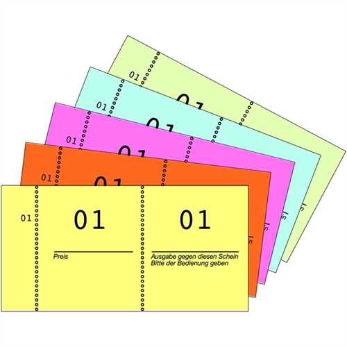 AVERY Zweckform Nummernblock, 1 - 1.000, 105 x 53 mm, 5farbig sortiert (50 Stück)