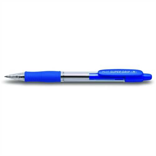 PILOT Kugelschreiber SUPER GRIP BPGP-10R-M, Druckmechanik, 0,4 mm, Schreibfarbe: blau