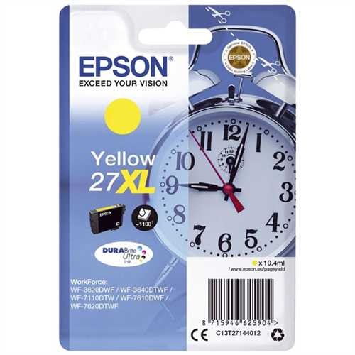 EPSON Tintenpatrone, 27XL, C13T27144012, original, gelb, 10,4 ml, 1.100 Seiten