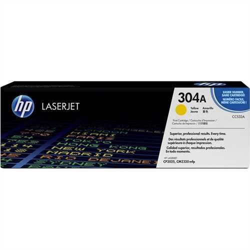 HP Toner, 304A, CC532A, original, gelb, 2.800 Seiten