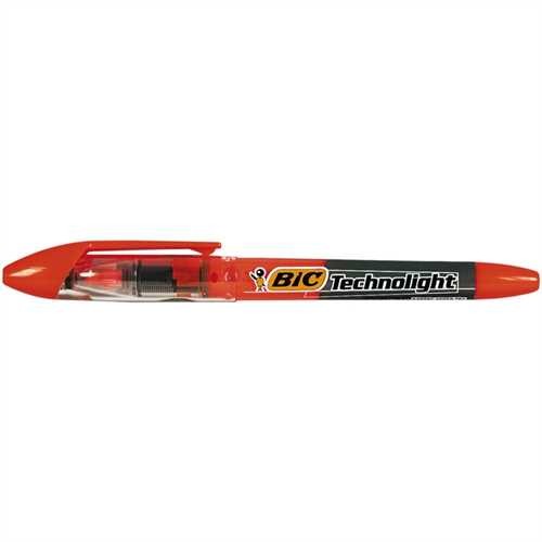 BIC Textmarker Technolight™, Einweg, rund, Keilspitze, 1,5 - 3,5 mm, Schaftfarbe: in Schreibfarbe/fa