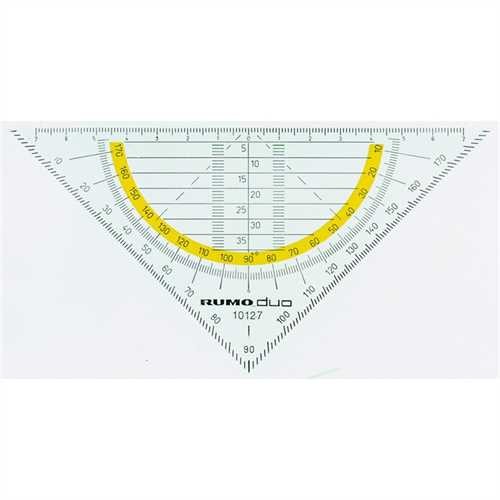 RUMO-duo Geodreieck, Kunststoff, Hypotenuse: 16 cm, rauchgrau