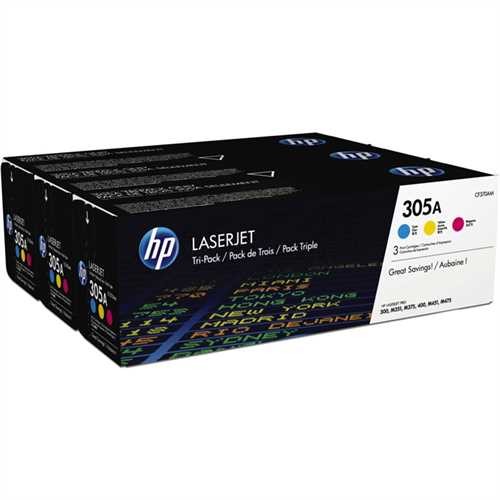 HP Toner, 305A, CF370AM, original, 3er sortiert, 2.600 Seiten (3 Stück)