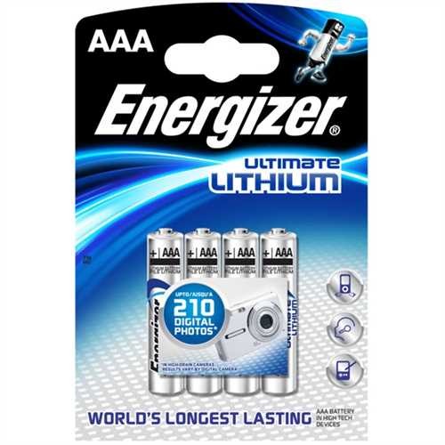 Energizer Batterie, Ultimate LITHIUM, Micro, AAA, LR03, 1,5 V (4 Stück)