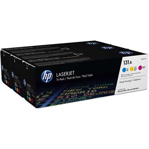 HP Toner, 131A, U0SL1AM, original, 3er sortiert, 1.800 Seiten (3 Stück)