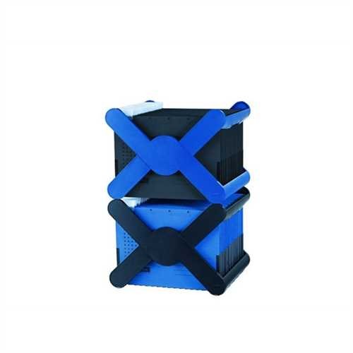 HAN Hängebox X-CROSS, Kunststoff, leer, A4, 36 x 32 x 26,9 cm, für: 35 Hängemappen, blau