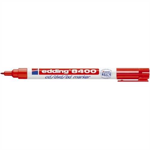 edding CD-Marker 8400, Einweg, Rundspitze, 0,5 - 1 mm, Schreibfarbe: rot