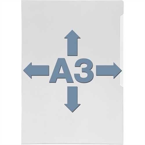 DURABLE Sichthülle, Hartfolie, oben / rechts offen, A3, 0,3 mm, glasklar (10 Stück)