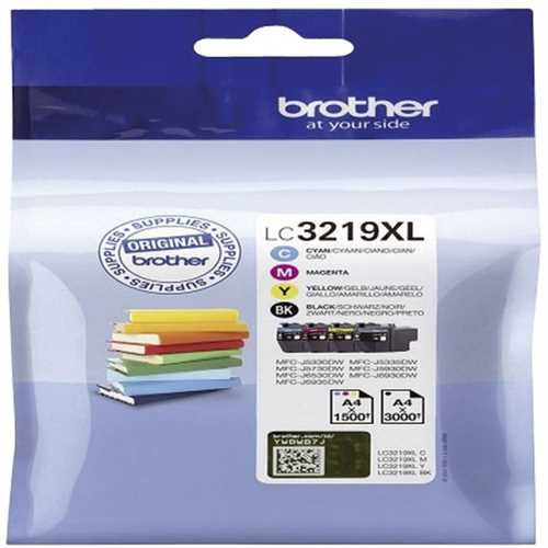 brother Tintenpatrone Value-Pack, LC3219XLVALDR, original, 4er sortiert, 3.000/1.500 Seiten (schwarz