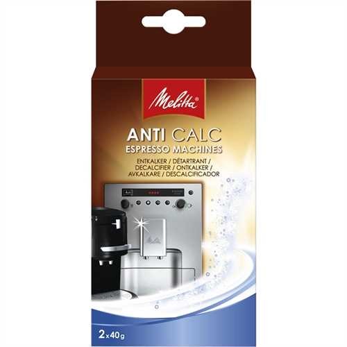 Melitta Entkalker, ANTI CALC ESPRESSO MACHINES, Pulver, Beutel, 2 x 40 g (2 Stück)