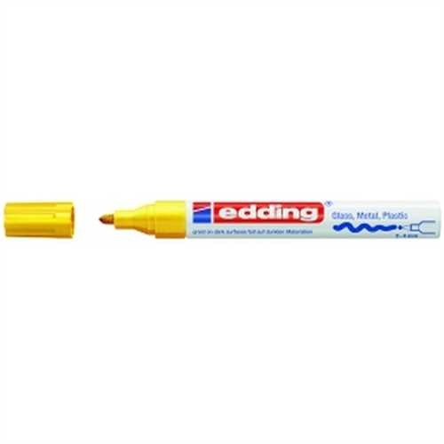 edding Lackmarker, 750, Rundspitze, 2 - 4 mm, Schreibfarbe: gelb