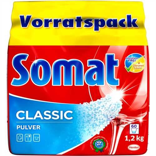 Somat Spülmaschinengeschirrreiniger CLASSIC, Pulver, Packung, für 60 Reinigungen (1.200 g)