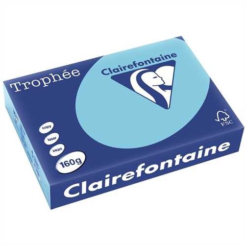 Clairefontaine Multifunktionspapier Trophée, A4, 160 g/m², holzfrei, blau, pastell (250 Blatt)