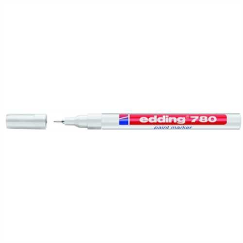 edding Lackmarker 780, Einweg, Rundspitze, 0,8 mm, Schreibfarbe: weiß