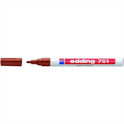 edding Lackmarker, 751, Rundspitze, 1 - 2 mm, Schreibfarbe: braun