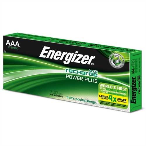 Energizer Akkumulator, POWER PLUS, Nickel-Metallhydrid, Micro, AAA, HR03, 1,2 V, 700 mAh (10 Stück)