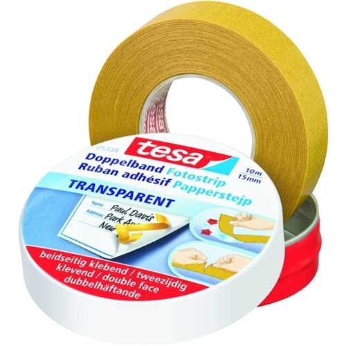 tesa Doppelklebeband, transparent, selbstklebend, 15 mm x 10 m