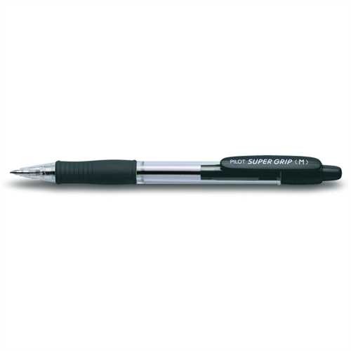 PILOT Kugelschreiber SUPER GRIP BPGP-10R-M, Druckmechanik, 0,4 mm, Schreibfarbe: schwarz