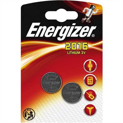 Energizer Knopfzelle, Lithium, Knopfzelle, CR2016, CR2016, 3 V, 90 mAh (2 Stück)