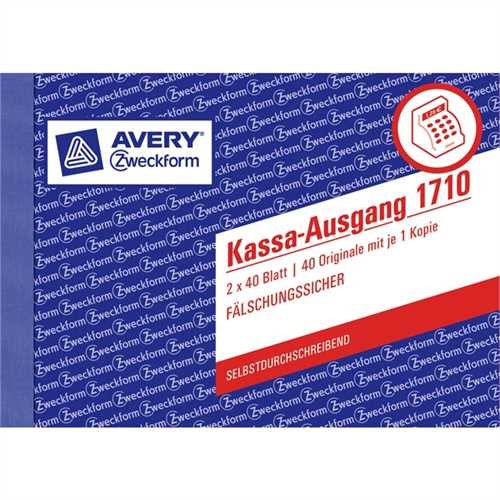 AVERY Zweckform Ausgabebeleg, A6 quer, 2fach, selbstdurchschreibend, 1. / 2. Blatt bedruckt, Papier,