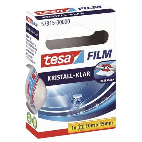 tesa Klebeband KRISTALL-KLAR, selbstklebend, 15 mm x 10 m, farblos, transparent