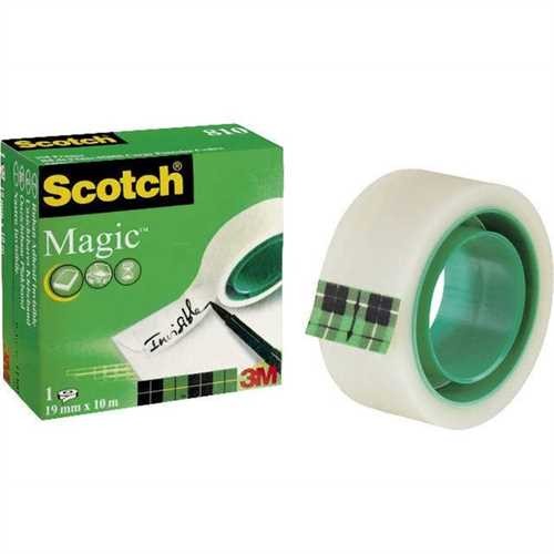 Scotch Klebeband Magic™ Tape 810, Zelluloseacetat, selbstklebend, permanent, 19 mm x 10 m, transpare