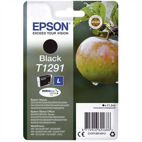 EPSON Tintenpatrone, T1291, C13T12914012, original, schwarz, 11,2 ml, 380 Seiten