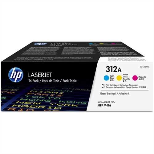 HP Toner, 312A, CF440AM, original, cyan/magenta/gelb, 2.700 Seiten (3 Stück)