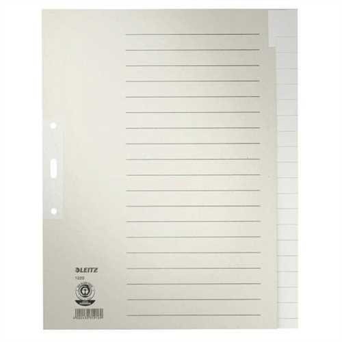 LEITZ Register, Tauenpapier (RC), 100 g/m², blanko, A4, volle Höhe, überbreit, 24 x 30 cm, 20 Blatt,