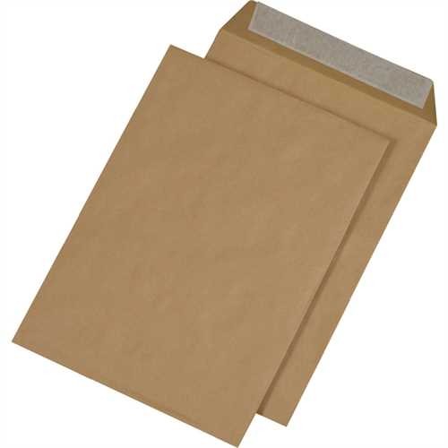 MAILmedia Versandtasche, mit Falte, 20 mm, Spitzboden, ohne Fenster, haftklebend, B4, 90 g/m², braun