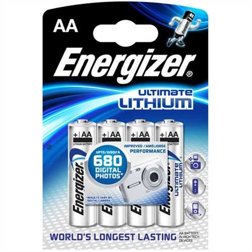 Energizer Batterie, Ultimate LITHIUM, Mignon, AA, LR6, 1,5 V (4 Stück)