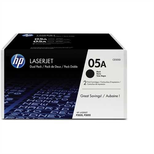 HP Toner, 05A, CE505D, original, schwarz, 2.300 Seiten (2 Stück)