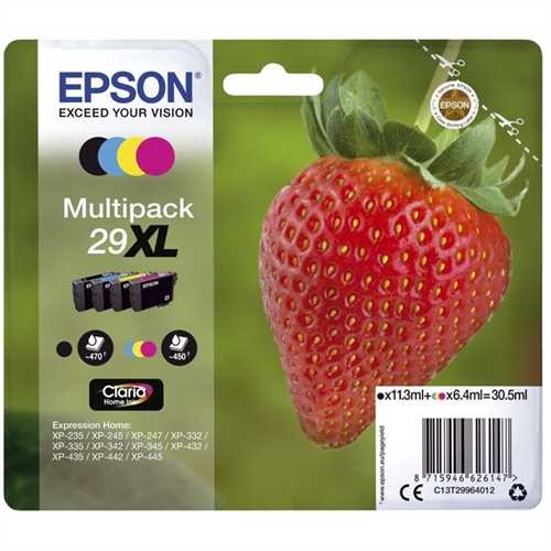 EPSON Tintenpatrone Claria Home, 29XL, T2996, original, 4er sortiert, 30,5 ml (4 Stück)