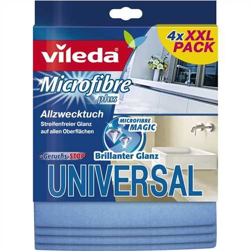 vileda Reinigungstuch Universal, Mikrofaser, blau (4 Stück)