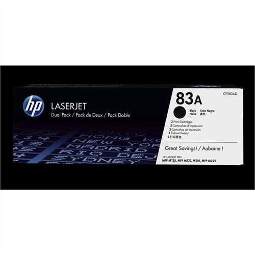 HP Toner 83A, CF283AD, original, schwarz, 1.500 Seiten (2 Stück)