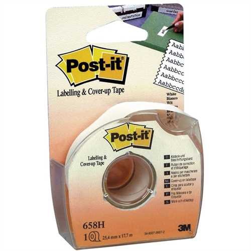 Post-it Korrektur-/Abdeckband, permanent, 25 mm x 17,7 m, 6zeilig, weiß