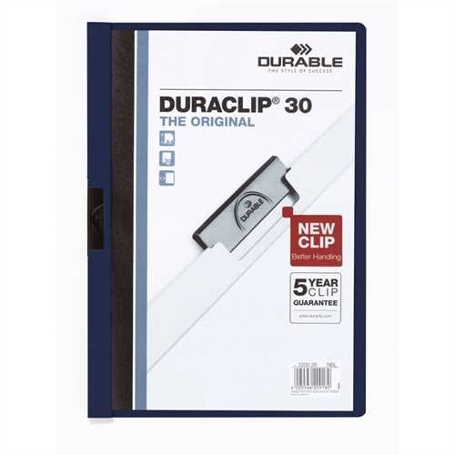 DURABLE Klemmmappe DURACLIP, Hartfolie, A4, für: 30 Blatt, nachtblau